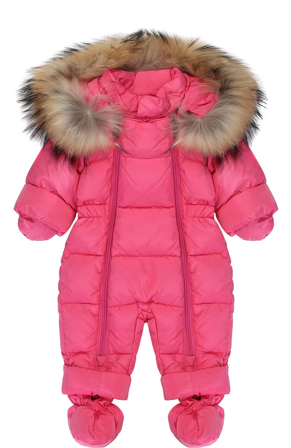 Пуховый комбинезон с капюшоном и меховой отделкой IL GUFO, арт. A17N0012N0031, фото 1