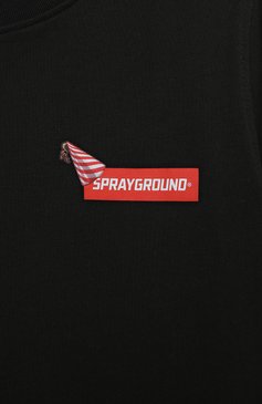 Детская хлопковая футболка SPRAYGROUND черного цвета, арт. SPY701BLK | Фото 3 (Рукава: Короткие; Материал сплава: Проставлено; Материал внешний: Хлопок; Драгоценные камни: Проставлено)