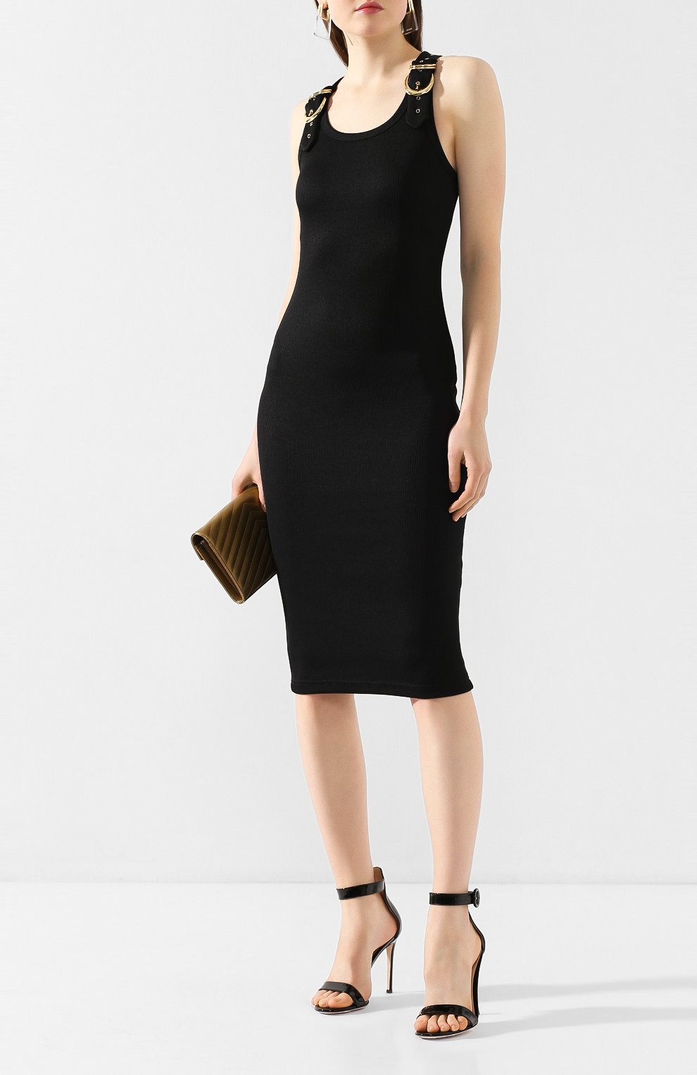 Платье VERSACE JEANS COUTURE черного цвета по цене 22600 руб., арт. D2HVA440-VDP940/10615, фото 2 Платье VERSACE JEANS COUTURE, арт. D2HVA440-VDP940/10615, фото 2