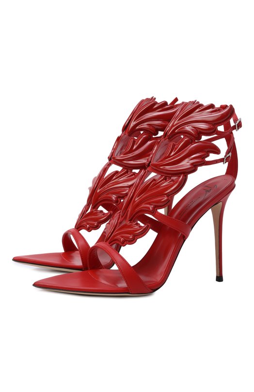 Кожаные босоножки Intrigo 105 Giuseppe Zanotti Design E600060/NAPPA TEA Красный E600060/NAPPA TEA