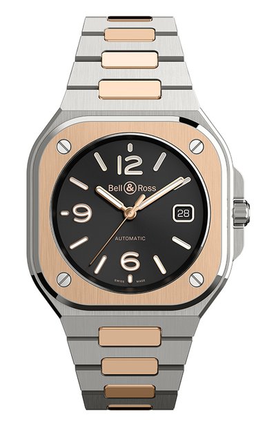 Мужские часы br 05 steel and rose gold BELL AND ROSS, арт. BR05A-BL-STPG/SSG