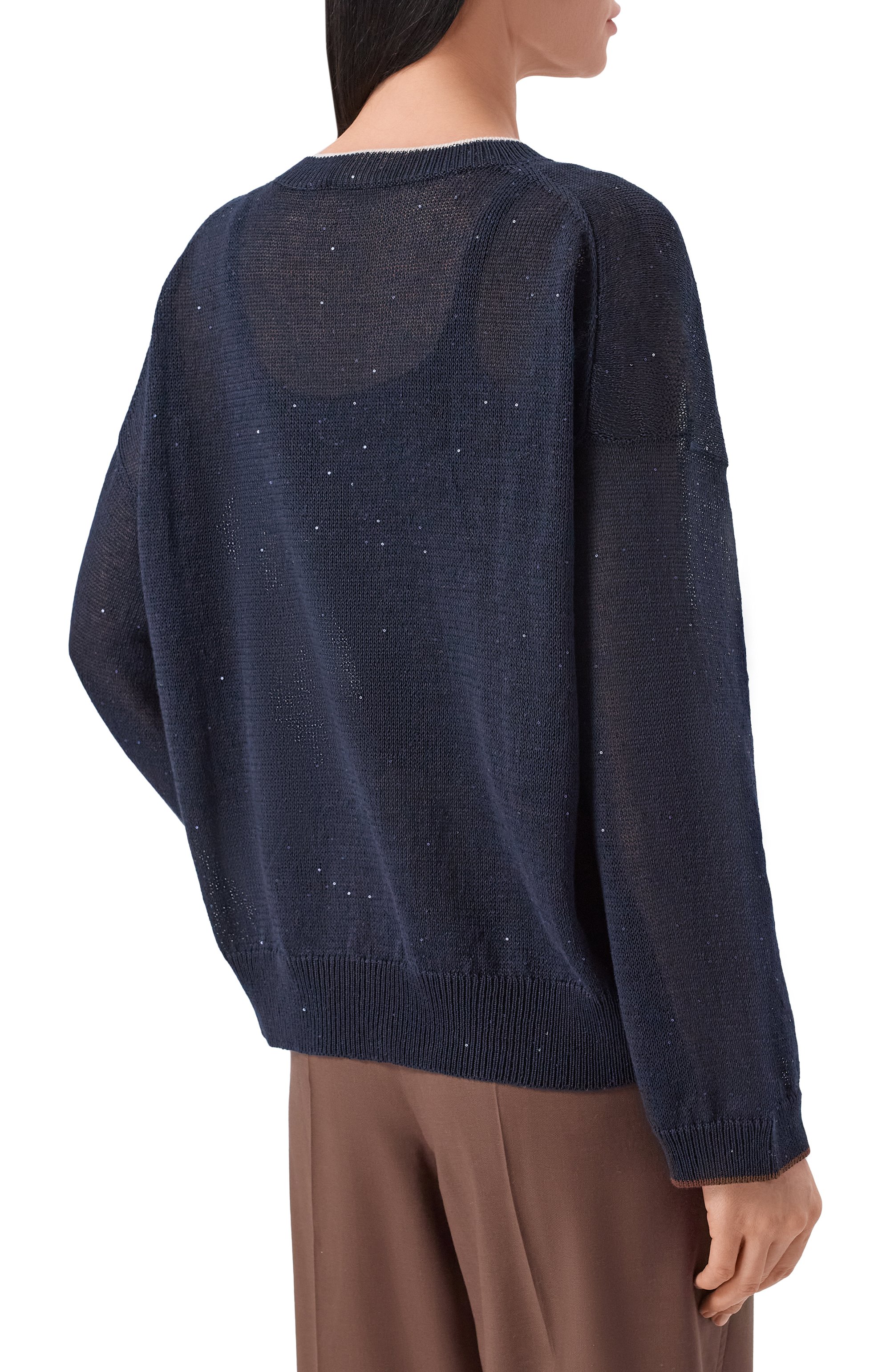 Льняной пуловер BRUNELLO CUCINELLI, арт. MDT796410, фото 4