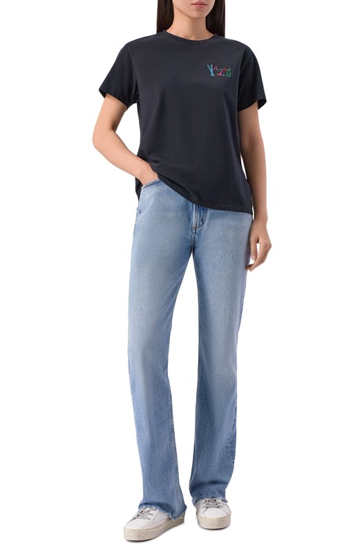 Хлопковая футболка MC2 Saint Barth EMI0002-03566I/EMILIE W Чёрный  EMI0002-03566I/EMILIE W Фото 2