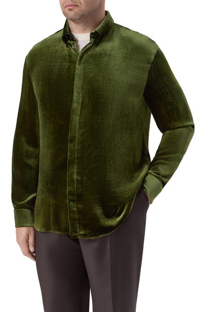 Рубашка из вискозы и шелка GIORGIO ARMANI, арт. GM004493/TE23533, фото 3