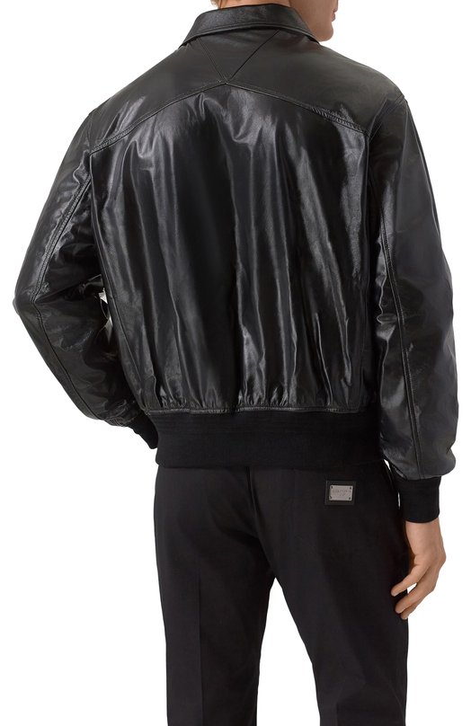Кожаный бомбер Bottega Veneta 785266/V5AC0 Чёрный  785266/V5AC0 Фото 4