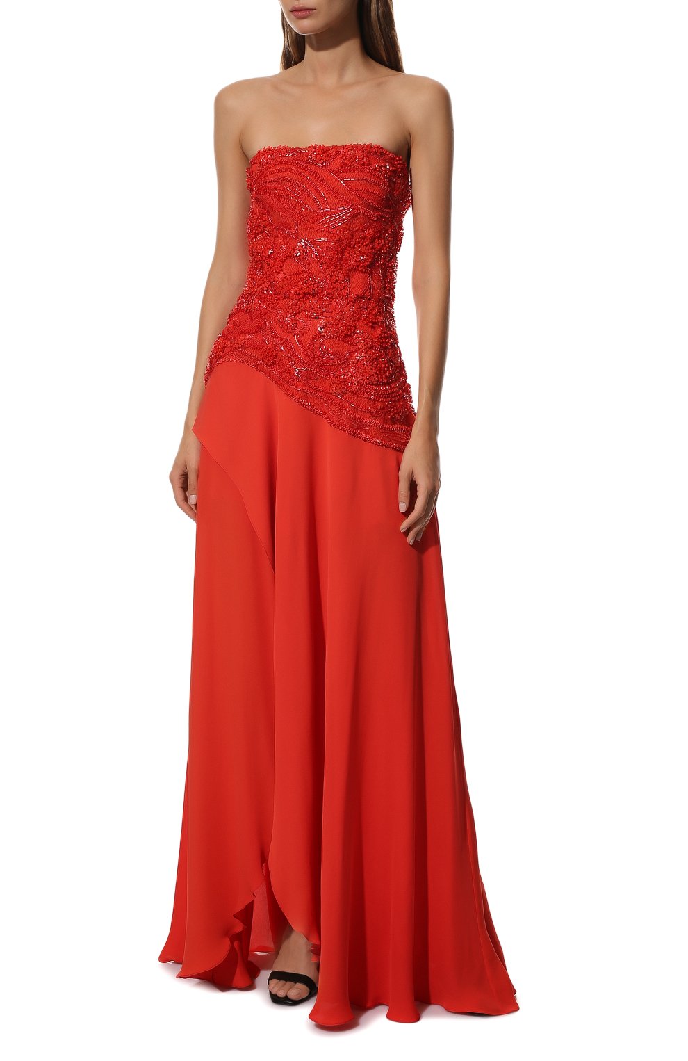 Шелковое платье ELIE SAAB оранжевого цвета по цене 871000 руб., арт. 8462, фото 3 Шелковое платье ELIE SAAB, арт. 8462, фото 3