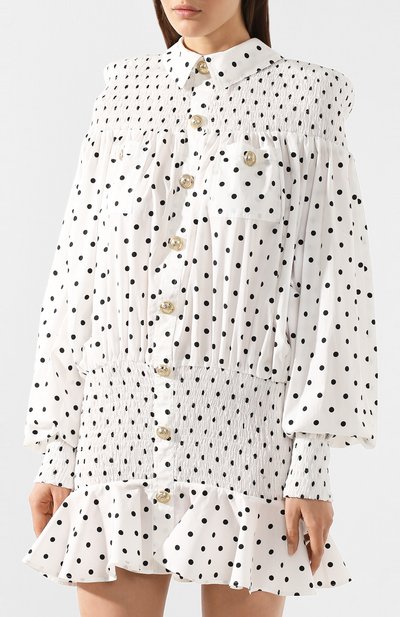 Хлопковое платье BALMAIN черно-белого цвета по цене 214500 руб., арт. TF16229/I379, фото 3 Хлопковое платье BALMAIN, арт. TF16229/I379, фото 3