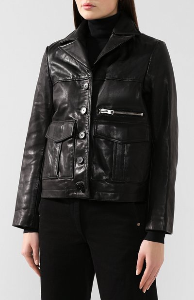 Кожаная куртка ZADIG AND VOLTAIRE черного цвета по цене 69750 руб., арт. WHCB1402F, фото 3 Кожаная куртка ZADIG AND VOLTAIRE, арт. WHCB1402F, фото 3