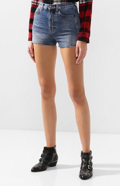 Джинсовые шорты с потертостями SAINT LAURENT, арт. 550228/Y969T, фото 3