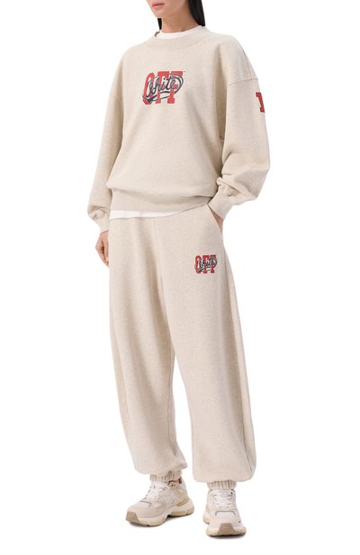 Хлопковый свитшот OFF-WHITE светло-бежевого цвета по цене 59500 руб., арт. 2FE00513T, фото 2 Хлопковый свитшот OFF-WHITE, арт. 2FE00513T, фото 2
