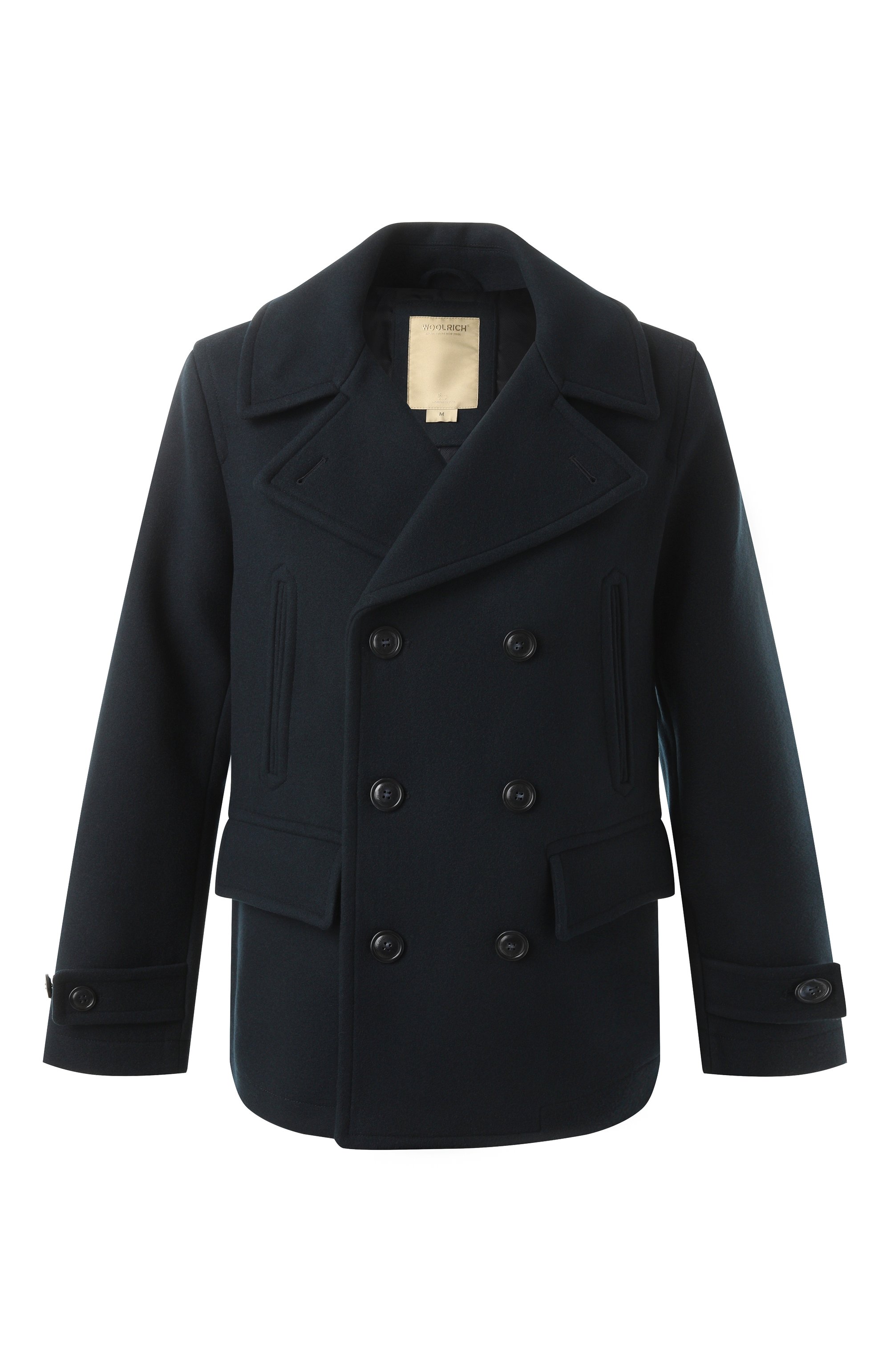 Шерстяной бушлат WOOLRICH темно-синего цвета по цене 109700 руб., арт. CFWOOU0976MRUT3798, фото 1 Шерстяной бушлат WOOLRICH, арт. CFWOOU0976MRUT3798, фото 1