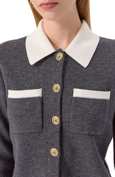 Кардиган из шерсти и кашемира SELF-PORTRAIT, арт. PF25-048C-GR, фото 5