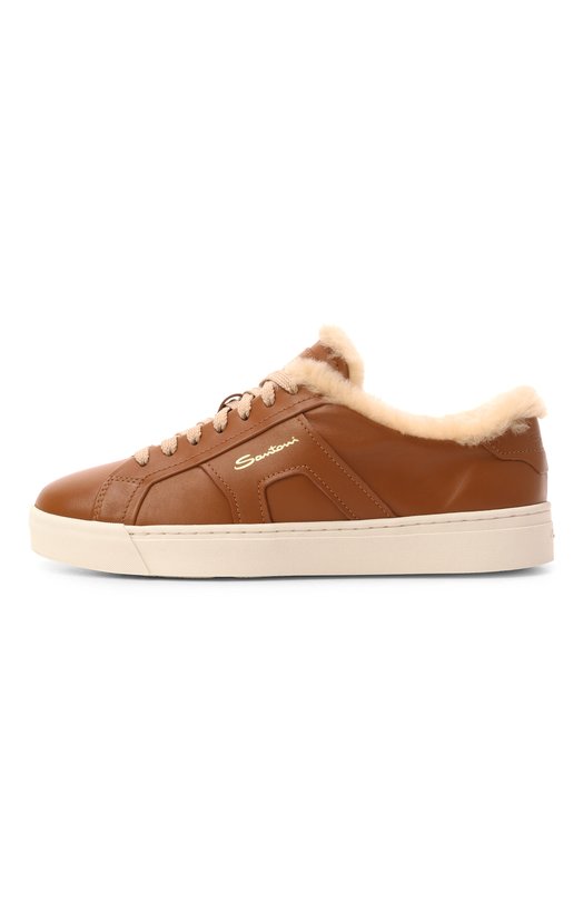 Кожаные кеды Santoni WBGG61419PNNPXWL Коричневый  WBGG61419PNNPXWL Фото 4