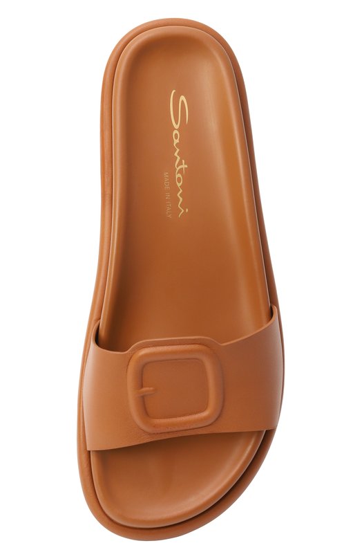 Кожаные шлепанцы Santoni WHXG71409G0MTKED Коричневый  WHXG71409G0MTKED Фото 6