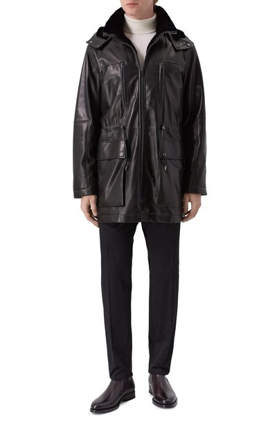 Кожаная парка с подкладкой из норки MVST, арт. M25.1PM.0006/BIG SIZE/CREAM NAPA, фото 2