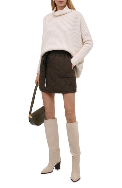 Стеганая юбка KHRISJOY хаки цвета по цене 62700 руб., арт. CFPW010/NY, фото 2 Стеганая юбка KHRISJOY, арт. CFPW010/NY, фото 2