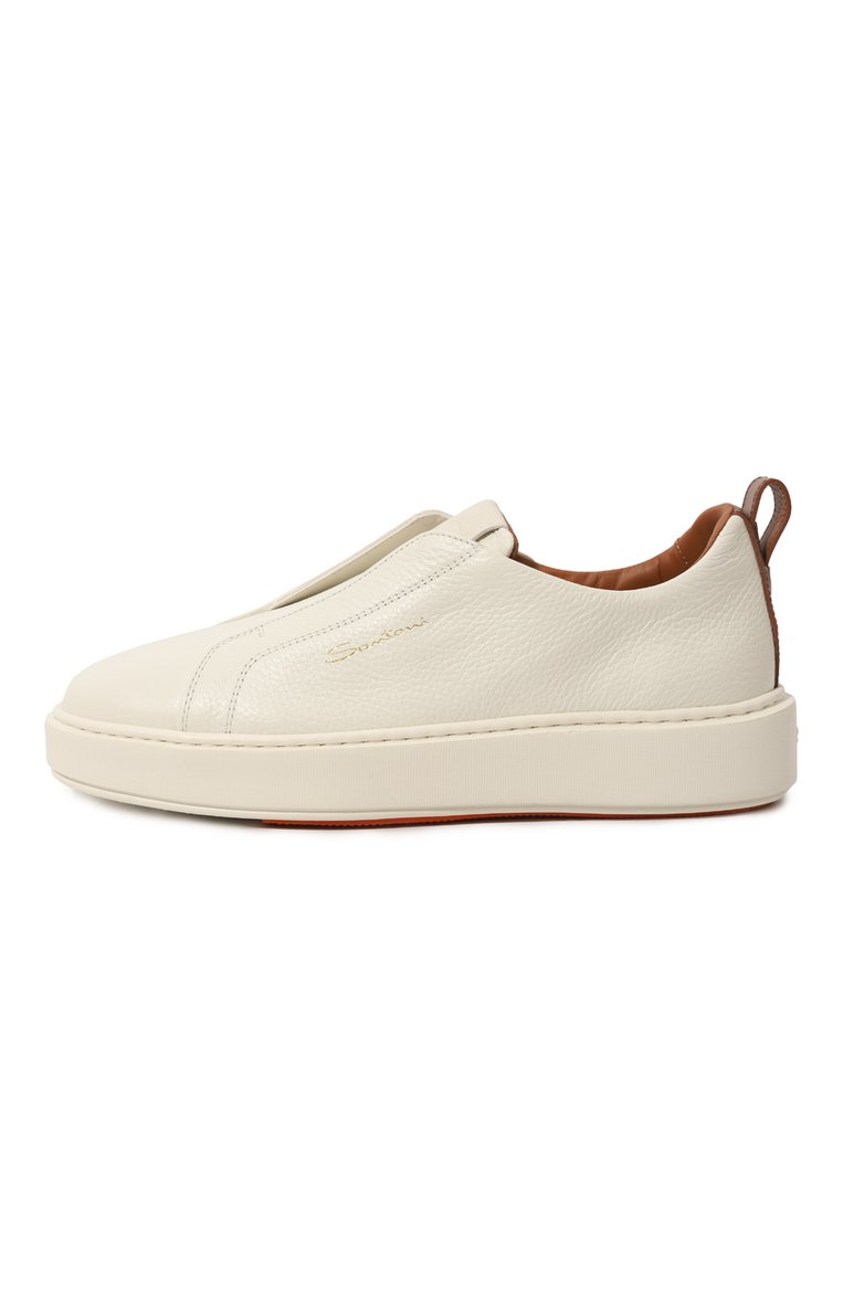 Женские кожаные кеды SANTONI белого цвета, арт. WBCD61224BARSTW4I50 | Фото 4 (Материал внутренний: Натуральная кожа; Подошва: Платформа; Стили: Кэжуэл; Материал внешний: Натуральная кожа; Кросс-КТ: Низкие; Материал утеплителя: Без утеплителя)