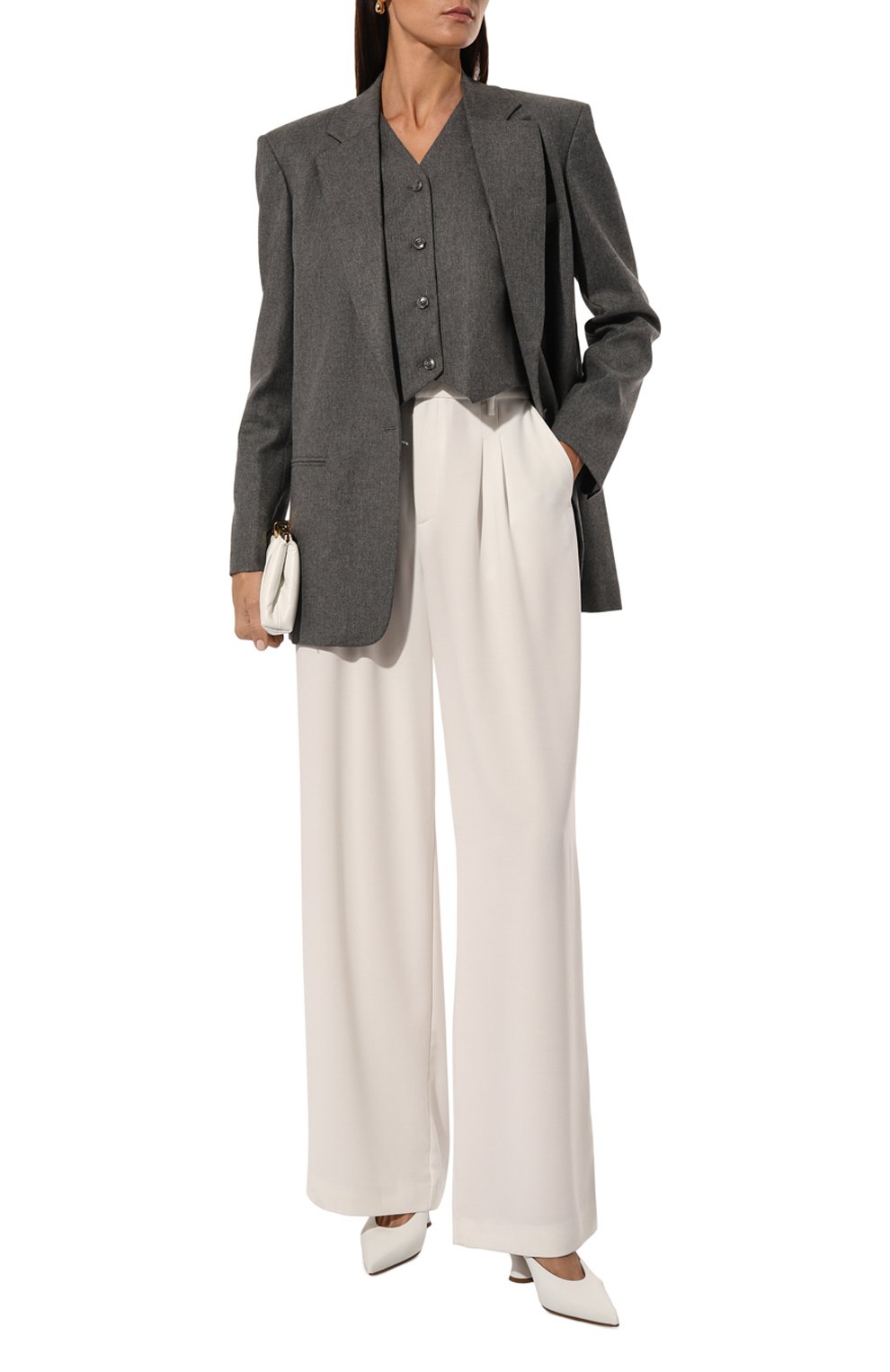 Жилет из вискозы и шерсти THE ANDAMANE серого цвета по цене 35150 руб., арт. T160911A/TNV115, фото 2 Жилет из вискозы и шерсти THE ANDAMANE, арт. T160911A/TNV115, фото 2