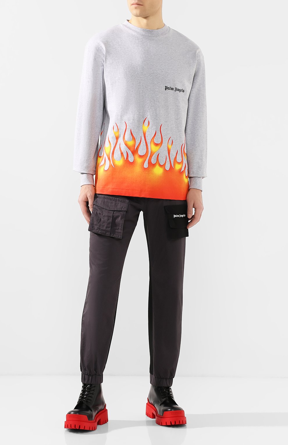 Хлопковый лонгслив PALM ANGELS, арт. PMAB002R204130340888, фото 2