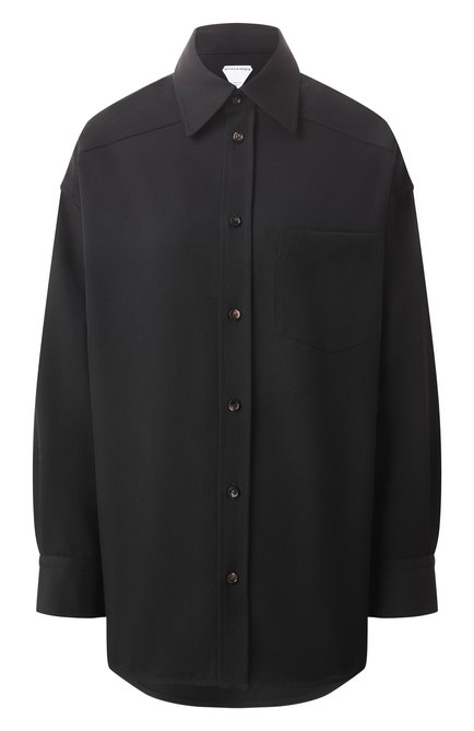 Женская шерстяная рубашка BOTTEGA VENETA черного цвета по цене 0 руб., арт. 797480 V3PH0 | Фото 1