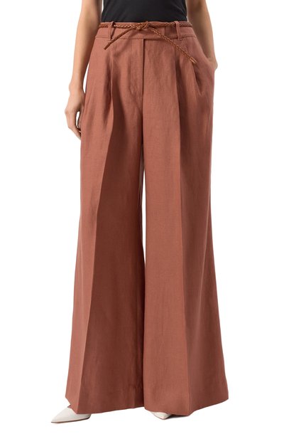 Льняные брюки ZIMMERMANN коричневого цвета по цене 130000 руб., арт. 2408PS251, фото 3 Льняные брюки ZIMMERMANN, арт. 2408PS251, фото 3