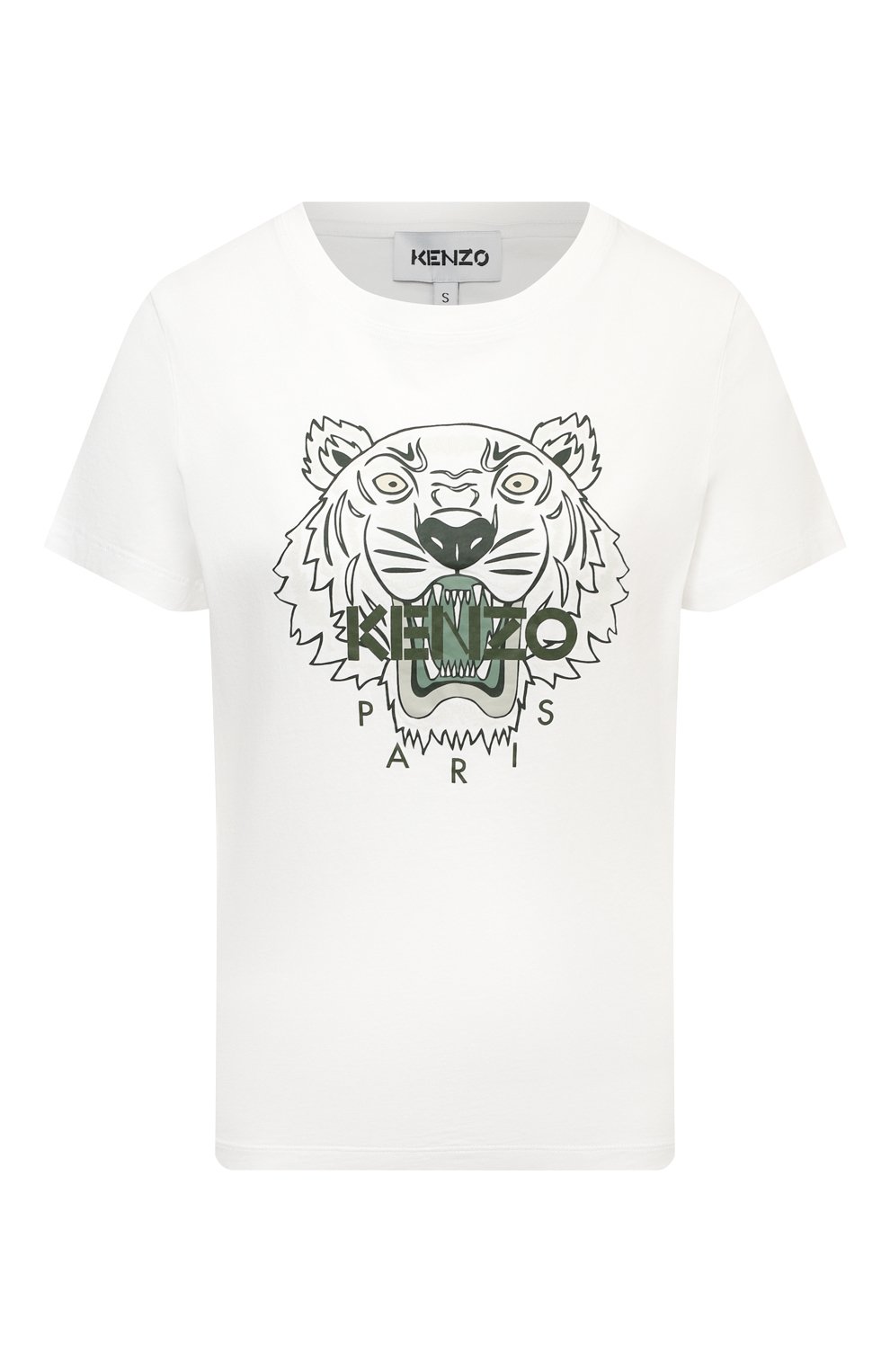 Хлопковая футболка KENZO белого цвета по цене 11500 руб., арт. FB52TS8464YB, фото 1 Хлопковая футболка KENZO, арт. FB52TS8464YB, фото 1