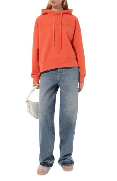 Хлопковое худи OFF-WHITE кораллового цвета по цене 65450 руб., арт. OWBB049S23JER0012626, фото 2 Хлопковое худи OFF-WHITE, арт. OWBB049S23JER0012626, фото 2