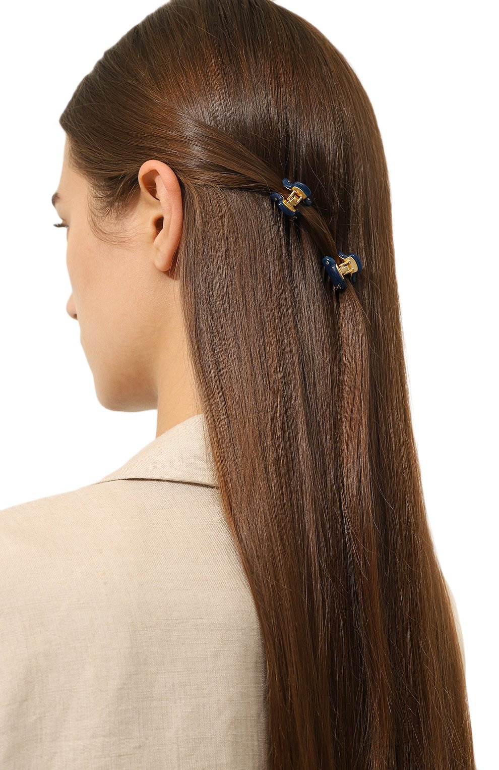 Комплект из двух заколок для волос ALEXANDRE DE PARIS синего цвета по цене 10200 руб., арт. ICCXS-14338-03A23 OM, фото 2 Комплект из двух заколок для волос ALEXANDRE DE PARIS, арт. ICCXS-14338-03A23 OM, фото 2