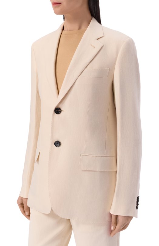 Льняной жакет Loro Piana FAP0107 Кремовый  FAP0107 Фото 3