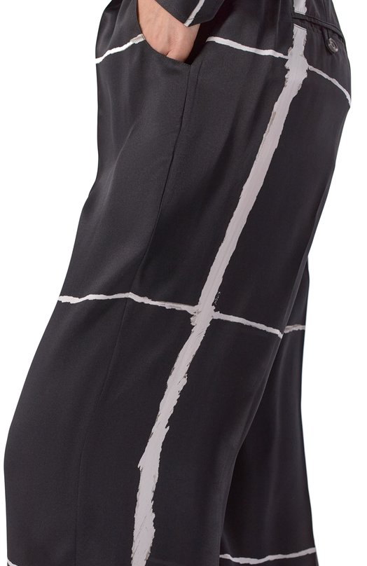 Атласные брюки Kiton D48122K0873G06 Чёрно-белый  D48122K0873G06 Фото 5