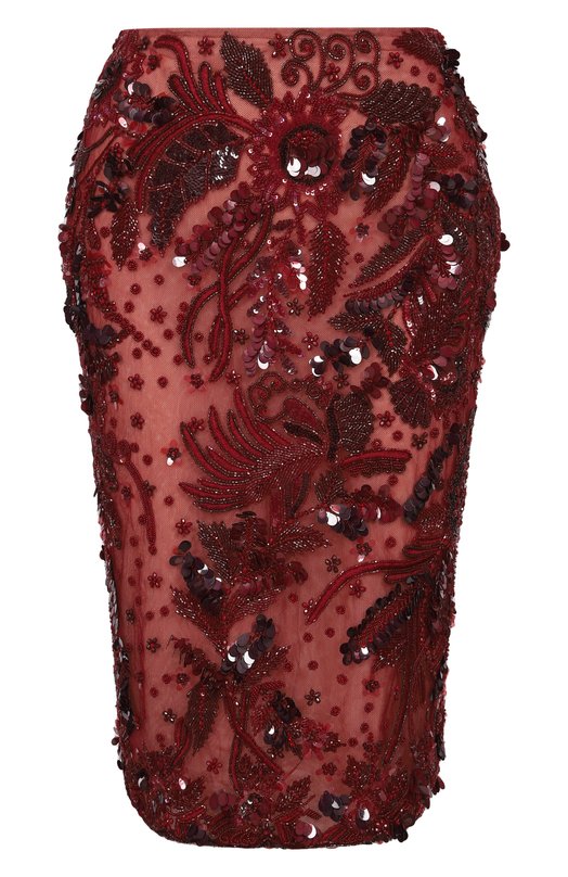 Юбка с отделкой пайетками Elie Saab SK225NF25/BE044 Бордовый SK225NF25/BE044