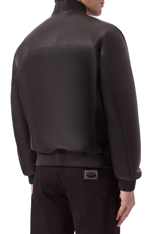 Кожаный бомбер MVST M25.1PM.0009/BIG SIZE/CREAM NAPA Чёрный  M25.1PM.0009/BIG SIZE/CREAM NAPA Фото 4