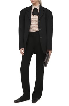 Женский хлопковый топ SAINT LAURENT светло-бежевого цвета, арт. 640865/Y4C11 | Фото 2 (Рукава: Короткие; Длина (для топов): Стандартные; Региональные ограничения белый список (Axapta Mercury): RU; Материал сплава: Проставлено; Материал внешний: Хлопок; Драгоценные камни: Проставлено; Стили: Романтичный; Кросс-КТ: с рукавом)