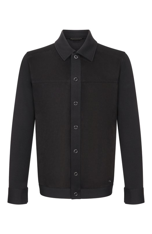 Кардиган с замшевой отделкой Stefano Ricci KJ16593PAB/R26107 Чёрный KJ16593PAB/R26107