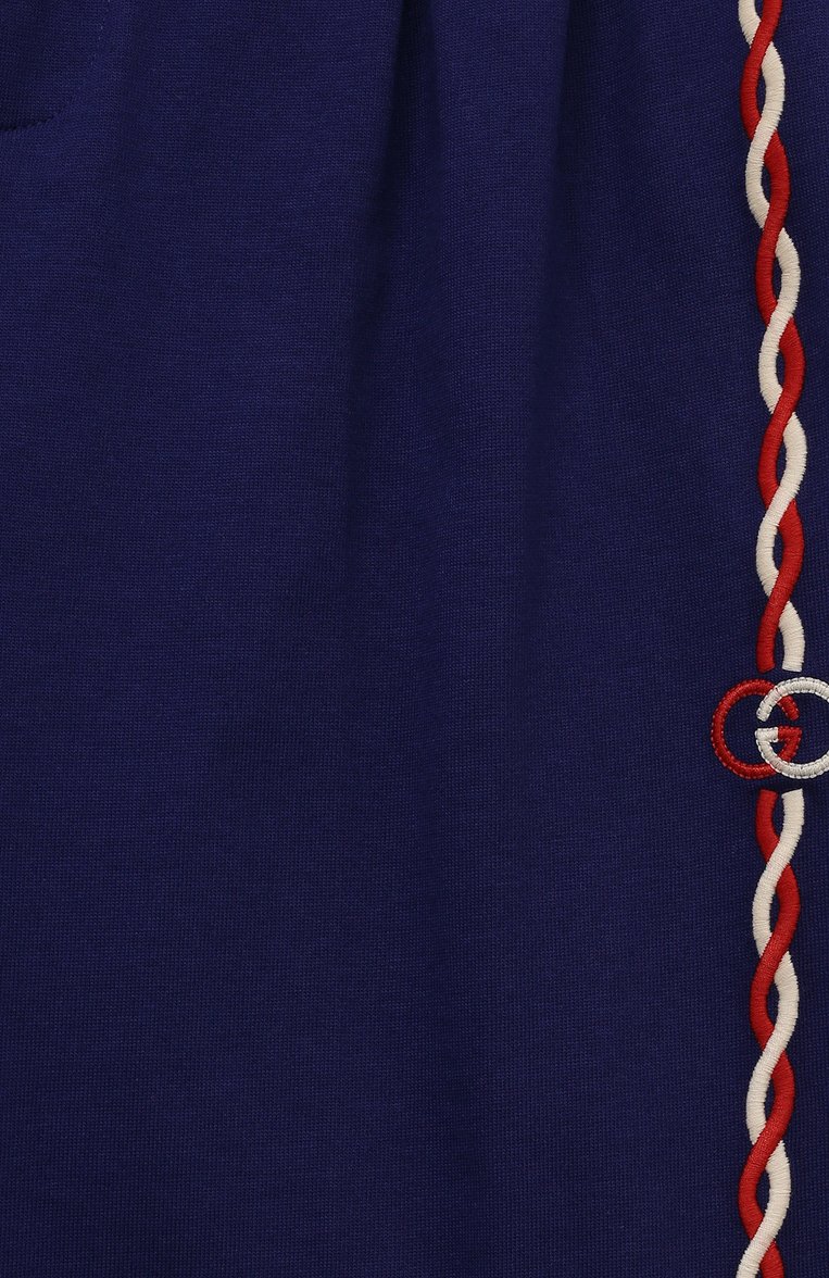 Детские хлопковые шорты GUCCI синего цвета, арт. 711598/XJEMD | Фото 3 (Материал внешний: Хлопок; Нос: Не проставлено)