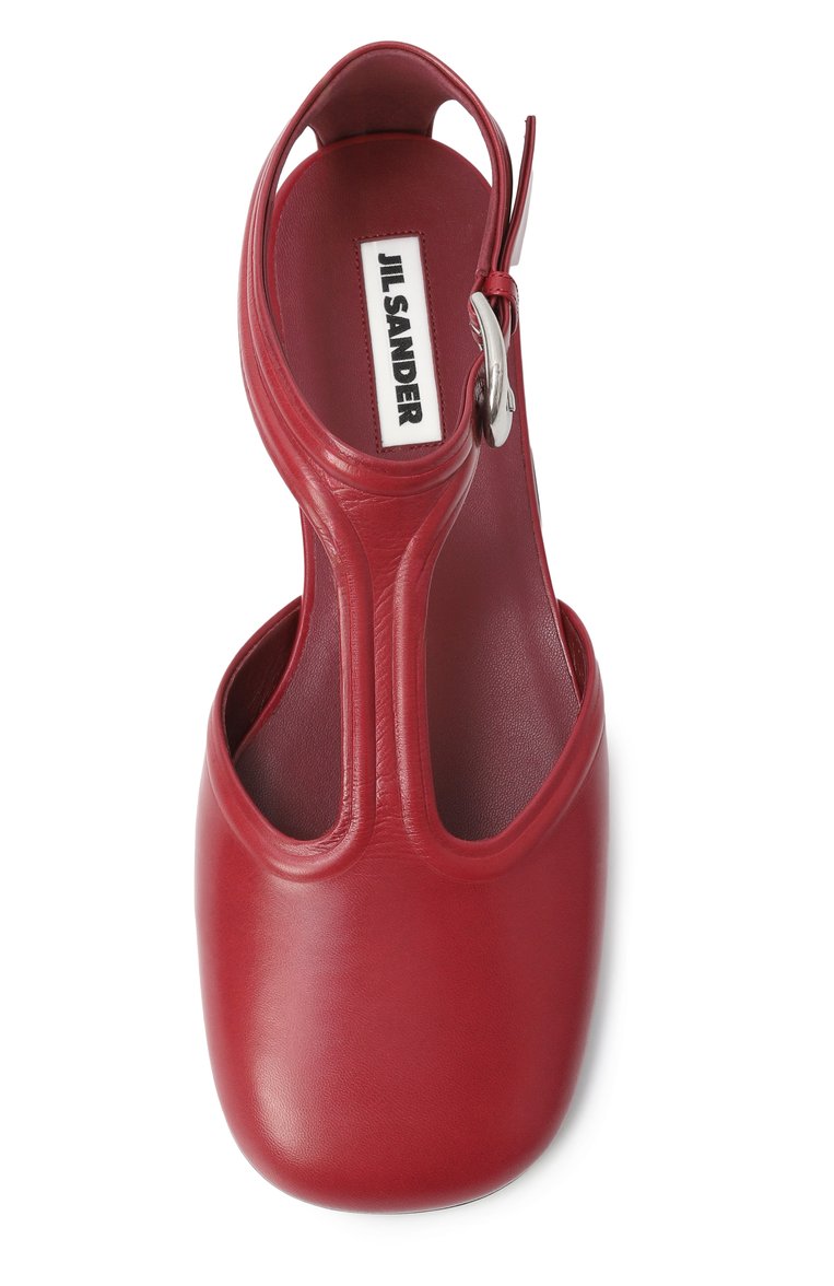 Женские кожаные балетки mary jane JIL SANDER бордового цвета, арт. J16WP0131-P8226 | Фото 6 (Подошва: Плоская; Автоматизация состава: Проставлено; Материал внешний: Натуральная кожа; Автоматизация ТО: Проставлено; Материал внутренний: Натуральная кожа)