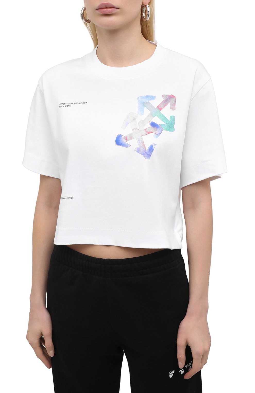 Хлопковая футболка OFF-WHITE белого цвета по цене 22650 руб., арт. 0WAA090S21JER001, фото 3 Хлопковая футболка OFF-WHITE, арт. 0WAA090S21JER001, фото 3