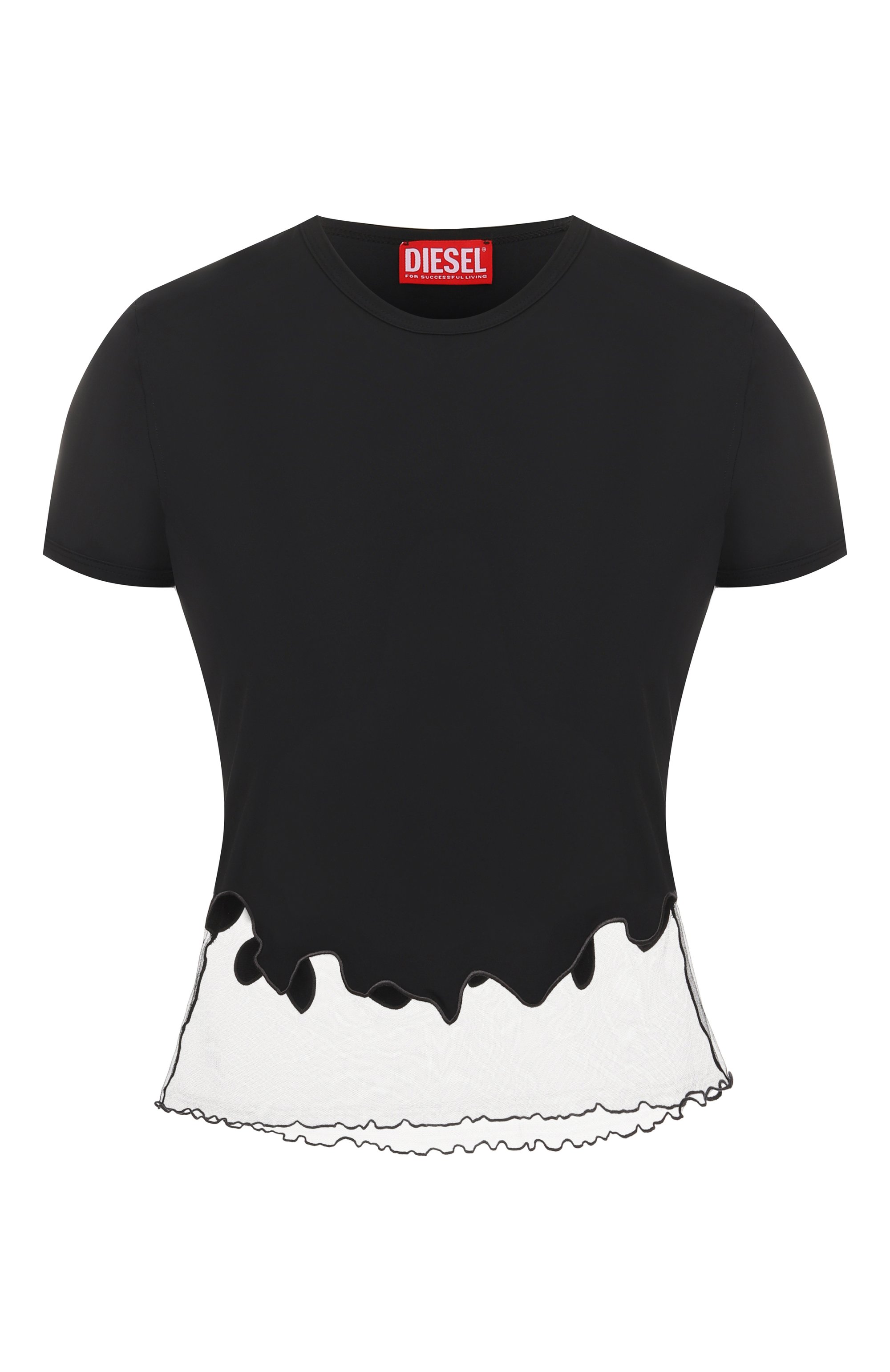 Футболка DIESEL черного цвета по цене 18450 руб., арт. A19610/0NKCV, фото 1 Футболка DIESEL, арт. A19610/0NKCV, фото 1