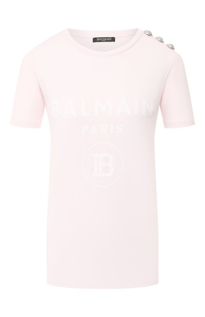Женская хлопковая футболка BALMAIN, арт. SF21362/I240