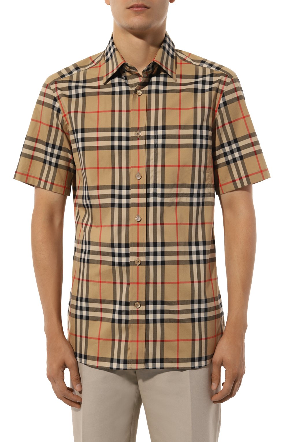 Хлопковая рубашка BURBERRY бежевого цвета по цене 61550 руб., арт. 8079587/146513, фото 3 Хлопковая рубашка BURBERRY, арт. 8079587/146513, фото 3