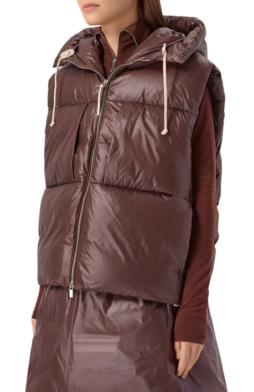 Пуховый жилет Jil Sander J40AF0175/J70007 Коричневый  J40AF0175/J70007 Фото 3