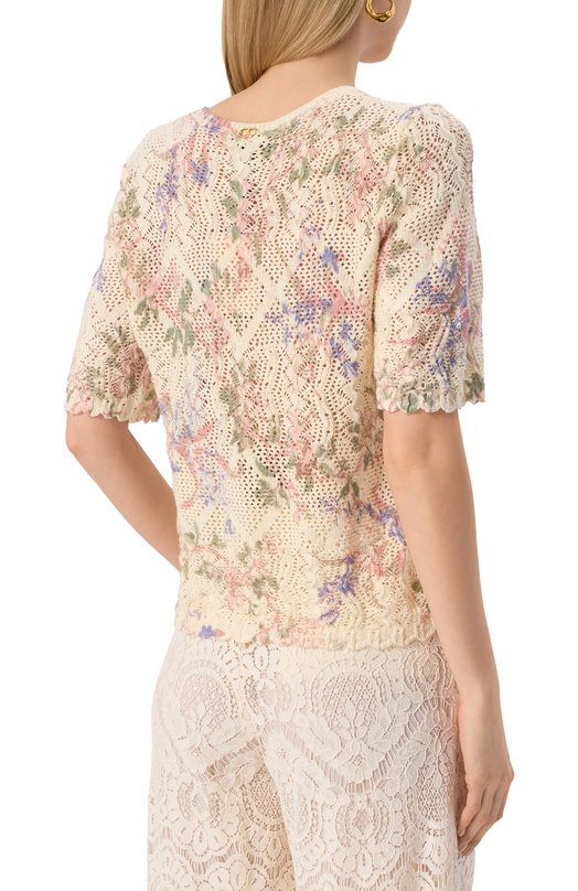 Хлопковый топ Twinset 251TT3340 Кремовый  251TT3340 Фото 4