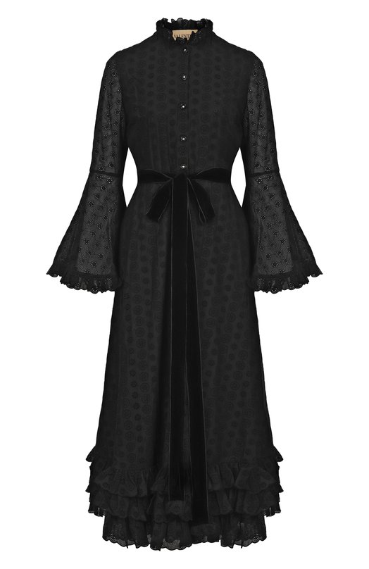 Хлопковое платье Valentino 7B3VAFU5/9EU Чёрный 7B3VAFU5/9EU