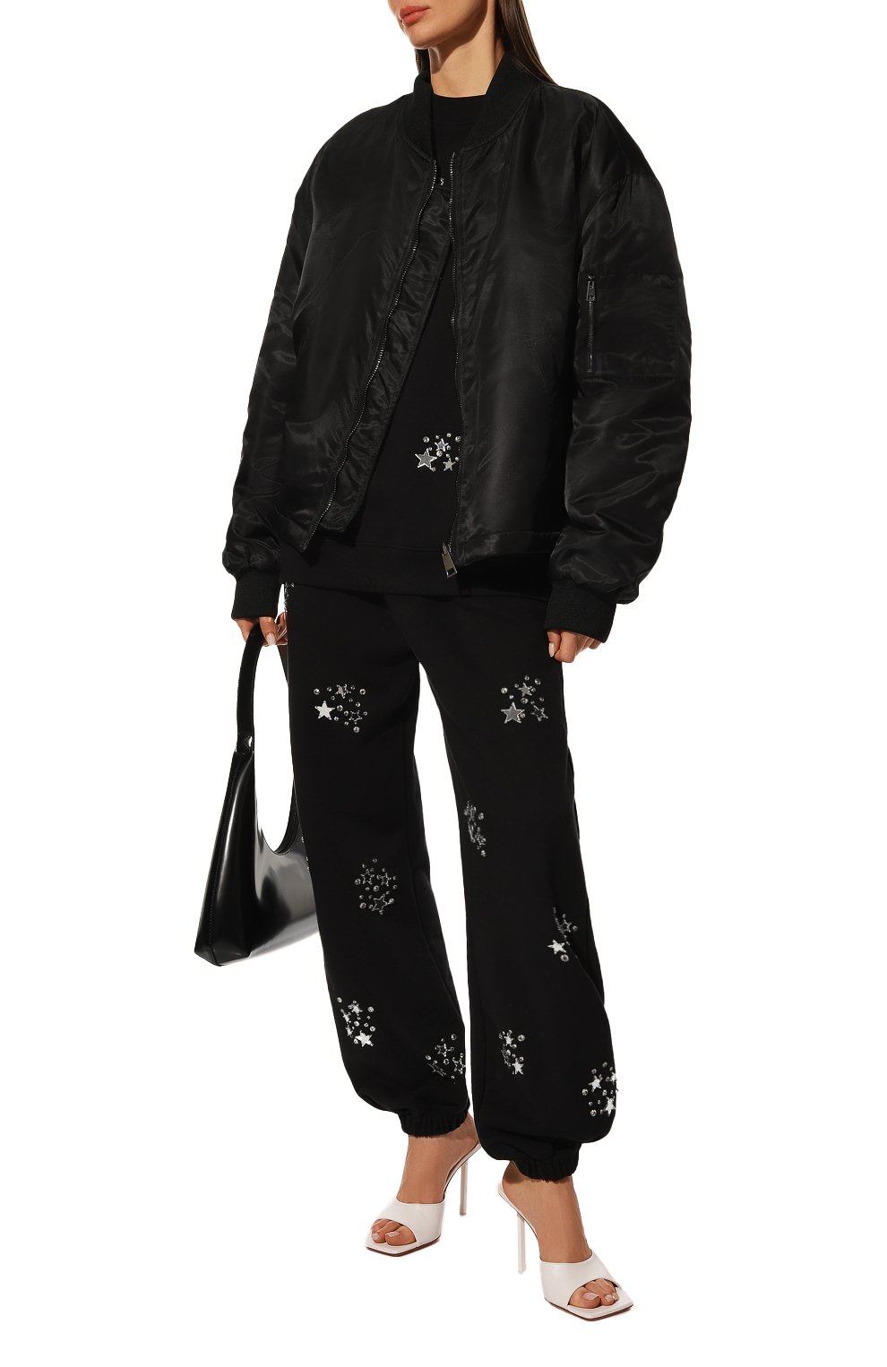 Хлопковые джоггеры MSGM черного цвета по цене 49950 руб., арт. 3342MDP165 227999, фото 2 Хлопковые джоггеры MSGM, арт. 3342MDP165 227999, фото 2