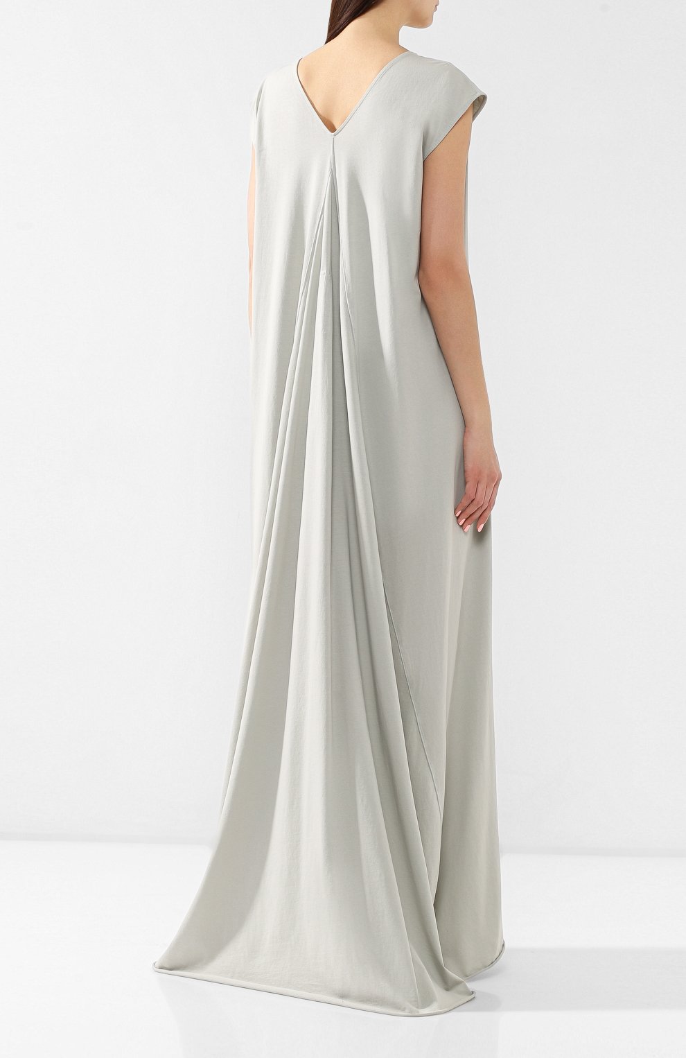 Хлопковое платье-макси RICK OWENS светло-серого цвета по цене 33200 руб., арт. R019S6550/RN, фото 4 Хлопковое платье-макси RICK OWENS, арт. R019S6550/RN, фото 4