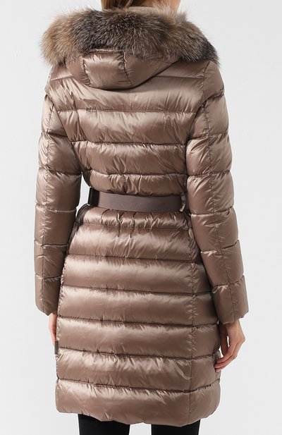 Пуховик с поясом и меховой отделкой MONCLER, арт. D2-093-49330-20-57869, фото 4