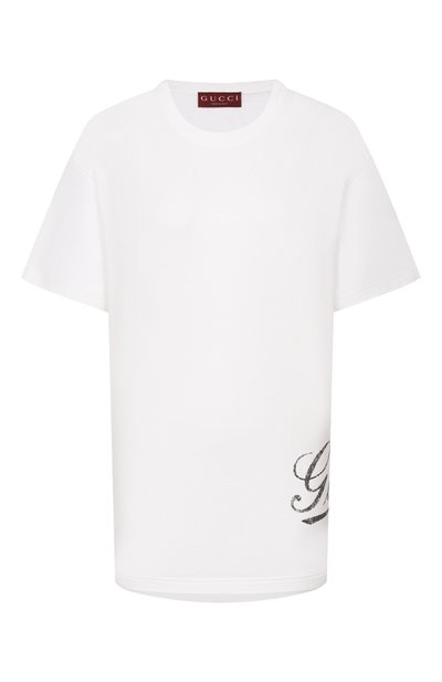Женская хлопковая футболка GUCCI, арт. 856477/XJHQM