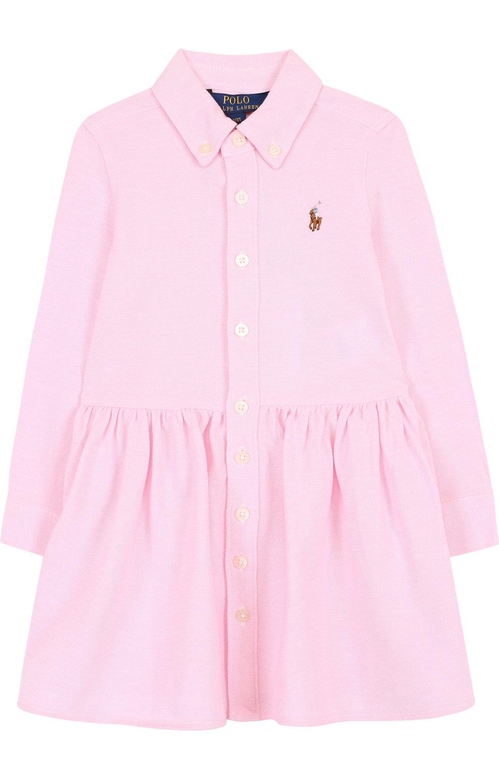 Хлопковое платье-рубашка с воротником button down POLO RALPH LAUREN, арт. 312698765, фото 1