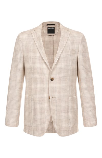 Мужской пиджак изо льна и хлопка ZEGNA, арт. 1D7SG0/976704A9