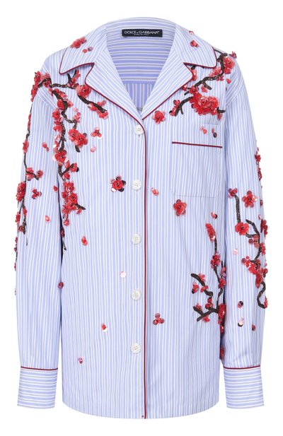 Женская рубашка из хлопка и шелка DOLCE & GABBANA, арт. F5U41Z/GDDR0